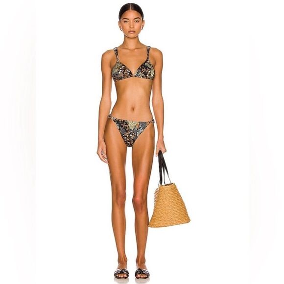 ULLA JOHNSON Catalina Bikini Porto Braided Printed Briefs Size Large NWT - Picture 2 of 7